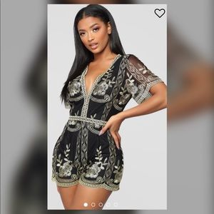 Black and Gold Romper